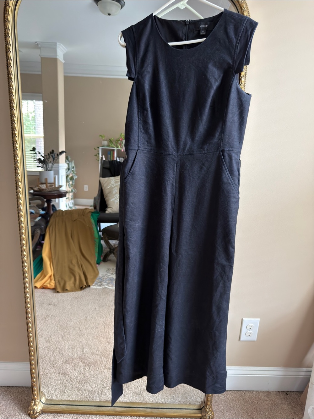J. Crew Black Cap-Sleeve wide leg jumper